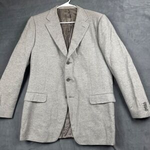 Corneliani Mens Gray Virgin Wool Angora Cashgora Blazer Sport Coat Italy 54R 44R
